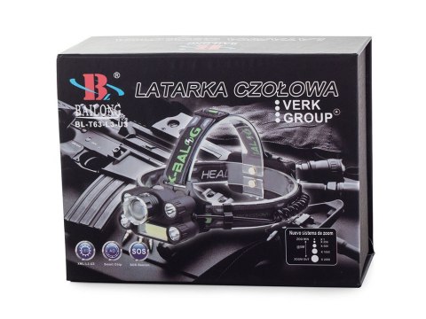 Latarka LED z funkcją zoom i akumulatorami 18650
