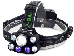 Latarka czołówka UV LED MOC 400m AKU wojsko USB ALU lotnicze