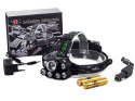 Latarka czołówka UV LED MOC 400m AKU wojsko USB ALU lotnicze
