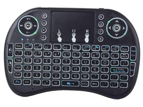 Nowoczesna bezprzewodowa klawiatura z podświetleniem i touchpadem dla smart TV