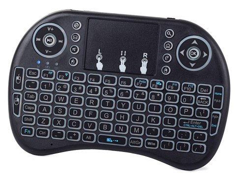 Nowoczesna bezprzewodowa klawiatura z podświetleniem i touchpadem dla smart TV