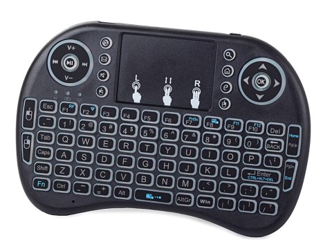 Nowoczesna bezprzewodowa klawiatura z podświetleniem i touchpadem dla smart TV