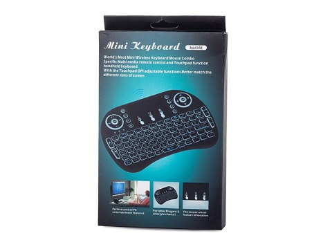 Nowoczesna bezprzewodowa klawiatura z podświetleniem i touchpadem dla smart TV