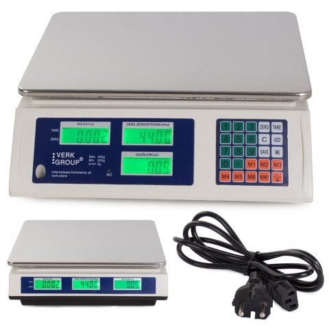 Waga elektroniczna 40kg z wyświetlaczem LCD i akumulatorem
