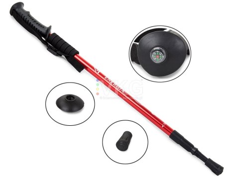 Teleskopowe kijki do nordic walking - czerwone, wyjątkowa jakość wykonania