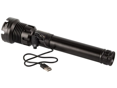 Latarka LED 29cm taktyczna 1000m IPX5 ALU AKU USB-C