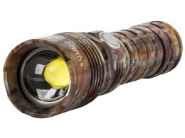 Nowoczesna latarka taktyczna LED z zoomem i akumulatorem 18650