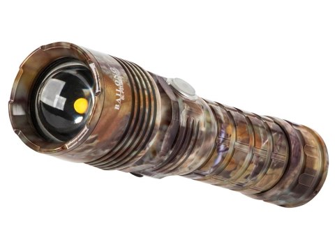 Nowoczesna latarka taktyczna LED z zoomem i akumulatorem 18650