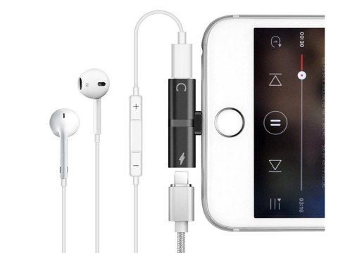 Nowoczesny rozdzielacz adapter Lightning 2w1 do iPhone i iPad