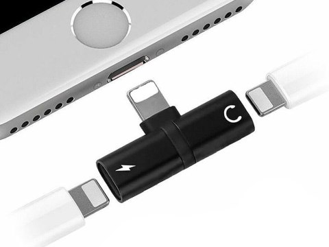 Nowoczesny rozdzielacz adapter Lightning 2w1 do iPhone i iPad