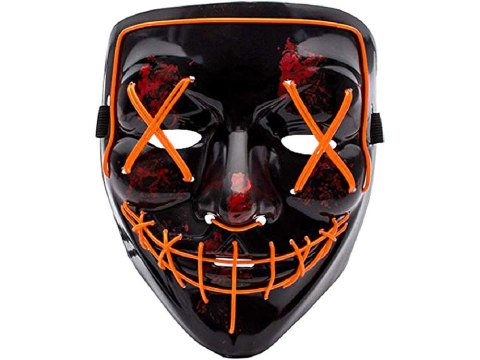 Maska LED świecąca LEDowa halloween impreza purge wysoka
