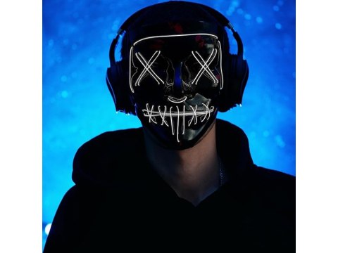 Maska LED świecąca LEDowa halloween impreza purge wysoka