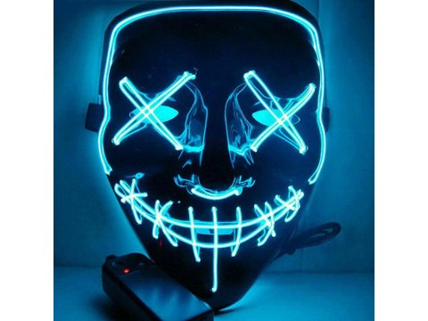 Maska LED świecąca LEDowa halloween impreza purge wysoka