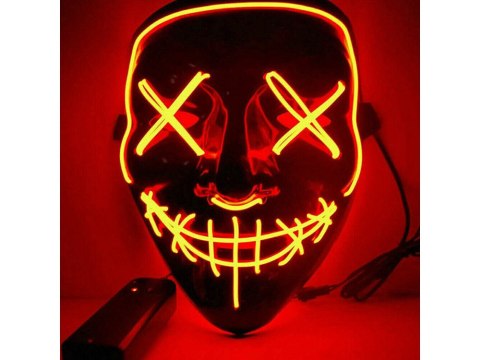 Maska LED świecąca LEDowa halloween impreza purge wysoka