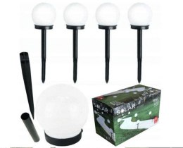Słoneczne lampki LED 4x lampa solarna ogrodowa kula biała wbijana 10 cm