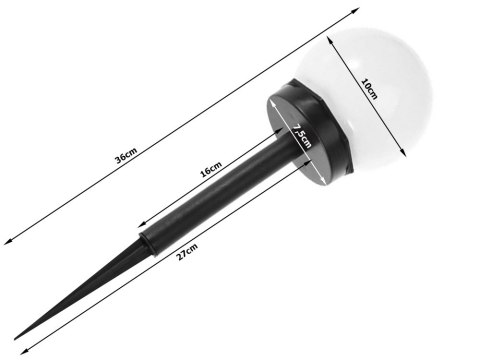Słoneczne lampki LED 4x lampa solarna ogrodowa kula biała wbijana 10 cm