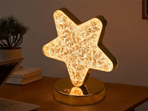 Nowoczesna lampka nocna w kształcie gwiazdy z efektem kryształu RGB