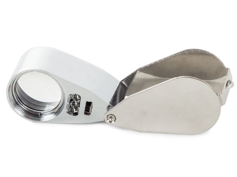 Lupa tester UV składana 2 LED aluminium 40x pudełeczko precyzja