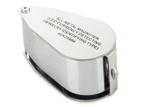 Lupa tester UV składana 2 LED aluminium 40x pudełeczko precyzja