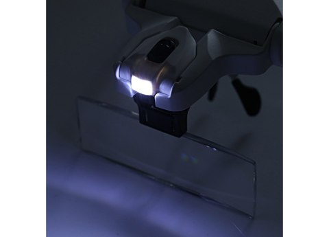 Lupa na głowę głowowa czołowa lub okulary z diodami 2 LED 3.5x 5 szkieł