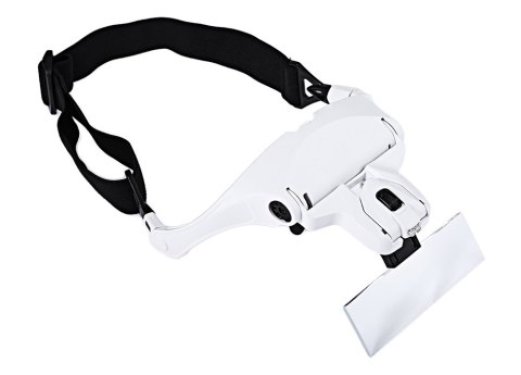 Lupa na głowę głowowa czołowa lub okulary z diodami 2 LED 3.5x 5 szkieł