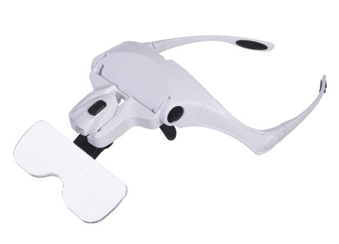 Lupa na głowę głowowa czołowa lub okulary z diodami 2 LED 3.5x 5 szkieł