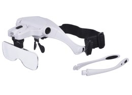 Lupa na głowę głowowa czołowa lub okulary z diodami 2 LED 3.5x 5 szkieł
