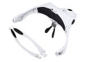 Lupa na głowę głowowa czołowa lub okulary z diodami 2 LED 3.5x 5 szkieł