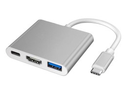 Przejściówka adapter 3w1 hub  USB -c  USB  3.0 HDmi 4K przesył danych ładowanie