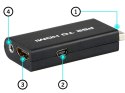 Nowoczesny adapter PS2 na HDMI z dźwiękiem i USB/5V, czarny