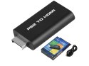 Nowoczesny adapter PS2 na HDMI z dźwiękiem i USB/5V, czarny