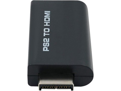 Nowoczesny adapter PS2 na HDMI z dźwiękiem i USB/5V, czarny