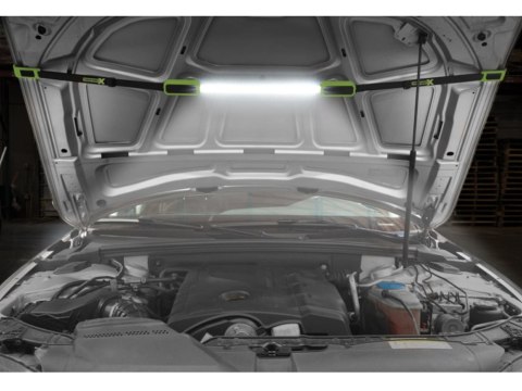 Latarka LED warsztat auto komora silnika magnes guma zaczepy AKU