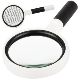 Lupa lekka biała klasyczna szkło powiększające soczewka 65mm 6x