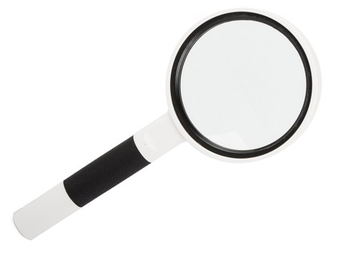 Lupa lekka biała klasyczna szkło powiększające soczewka 65mm 6x