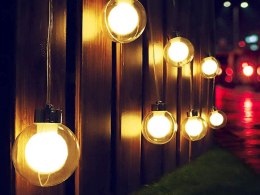 Słoneczna Girlanda ogrodowa 380cm lampki 20 LED ciepłe 3cm bańka