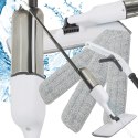 Mop spryskujący płyn biały obrotowy solidny spray 3x zapasowe wkłady