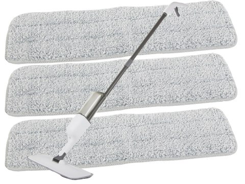Mop spryskujący płyn biały obrotowy solidny spray 3x zapasowe wkłady