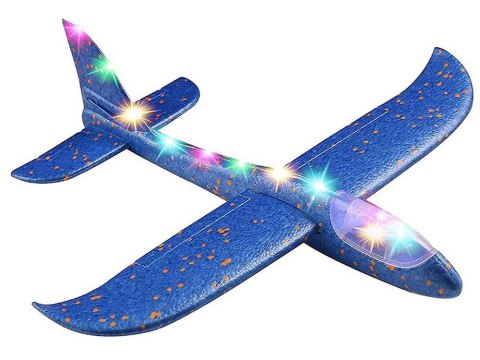 Nowoczesny samolot styropianowy LED 47 cm - świetna zabawa dla dzieci