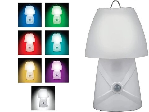 Nocna lampka czujnik ruchu LED dzieci biurkowa zmiana koloru biała
