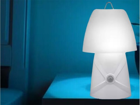 Nocna lampka czujnik ruchu LED dzieci biurkowa zmiana koloru biała