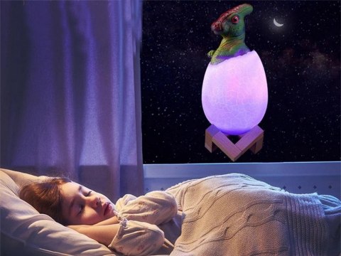 Lampa nocna dinozaur - kolorowe oświetlenie do pokoju dziecięcego