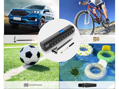 Pompka AKU roweru auto kompresor elektryczny 10 bar lLCD mała poręczna