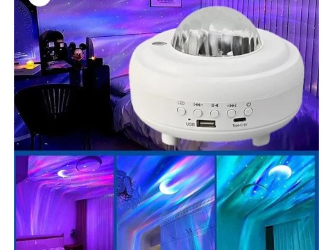 Nowoczesny projektor nocny z głośnikiem Bluetooth do pokoju dziecięcego