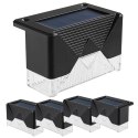 Lampki solarne 4 szt ogrodowe LED na schody taras płot czujnik zmierzchu
