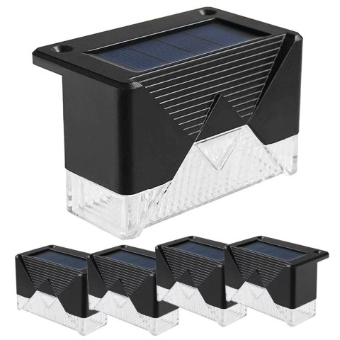 Lampki solarne 4 szt ogrodowe LED na schody taras płot czujnik zmierzchu