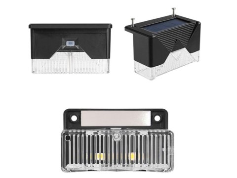 Lampki solarne 4 szt ogrodowe LED na schody taras płot czujnik zmierzchu