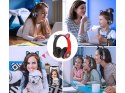 Słuchawki bezprzewodowe bluetooth radio fm mp3 kocie uszy podświetlenie LED