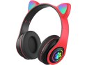 Słuchawki bezprzewodowe bluetooth radio fm mp3 kocie uszy podświetlenie LED
