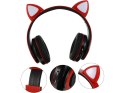 Słuchawki bezprzewodowe bluetooth radio fm mp3 kocie uszy podświetlenie LED